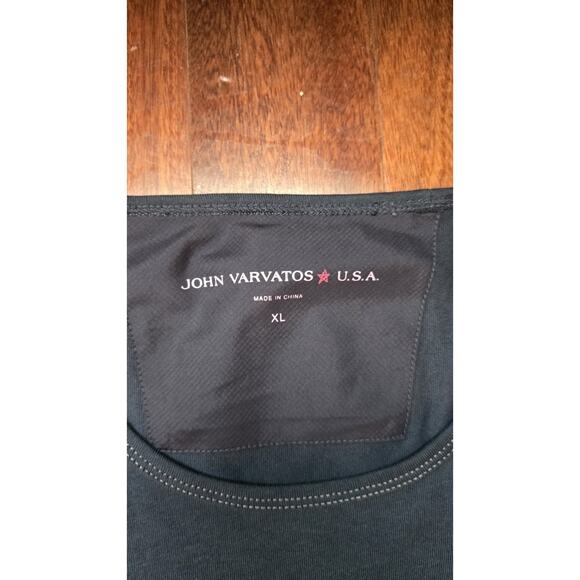 John Varvatos Star USA Shirt Mens Xl Blue V-Neck 100% Cotton Short Sleeve - Picture 3 of 5
